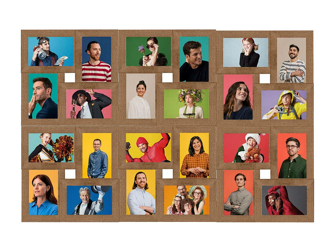 Bilderrahmen Collage 24x(10x15 cm) Hellbraun MDF