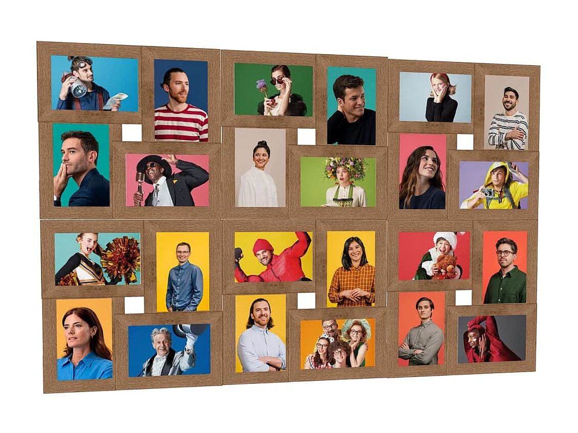 Fotolijst Collage 24x(10x15 cm) Lichtbruin MDF