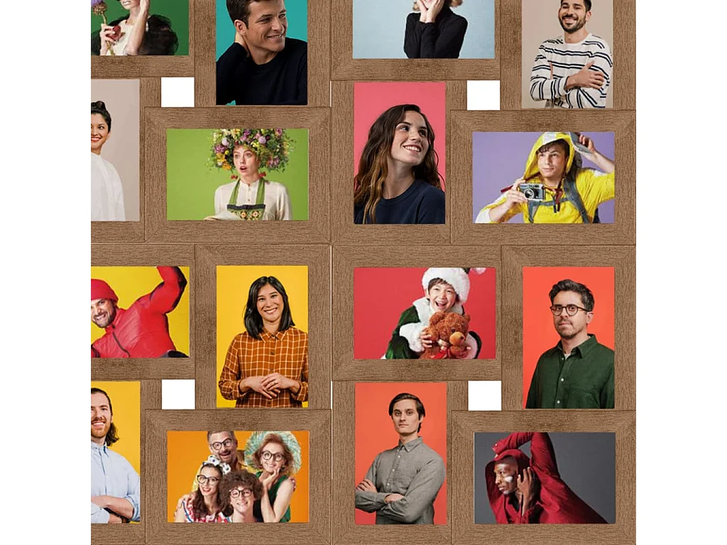 Fotolijst Collage 24x(10x15 cm) Lichtbruin MDF