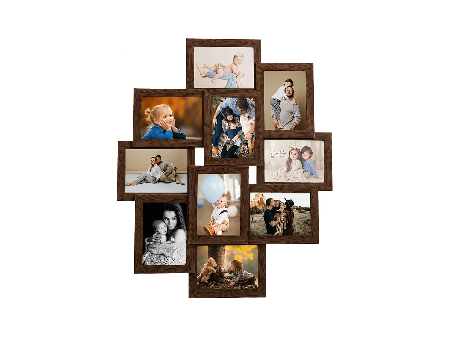 Cornice portafoto collage 10x(10x15 cm) marrone scuro MDF