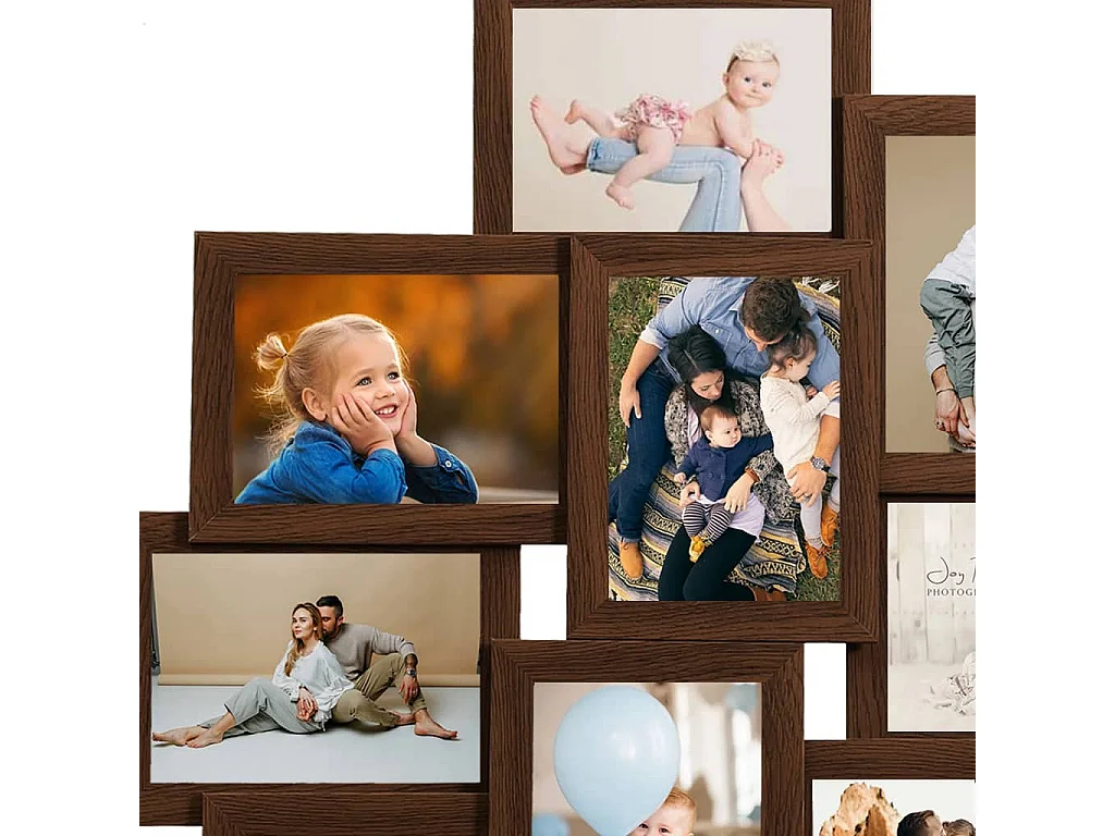 Cornice portafoto collage 10x(10x15 cm) marrone scuro MDF
