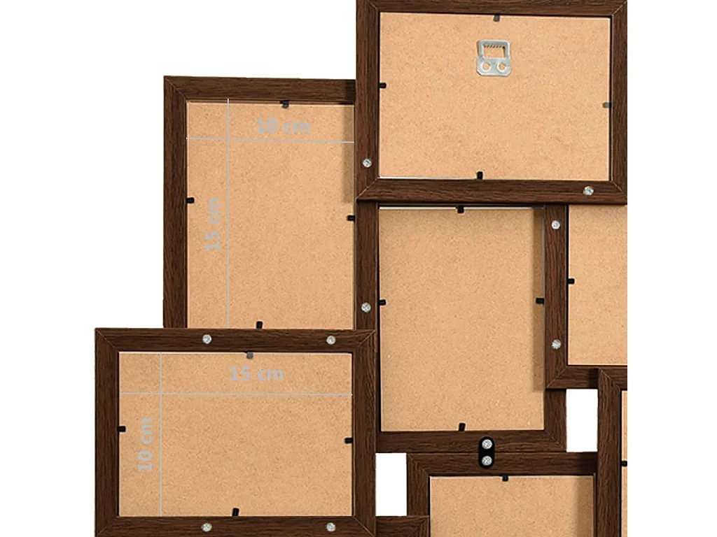 Cornice portafoto collage 10x(10x15 cm) marrone scuro MDF