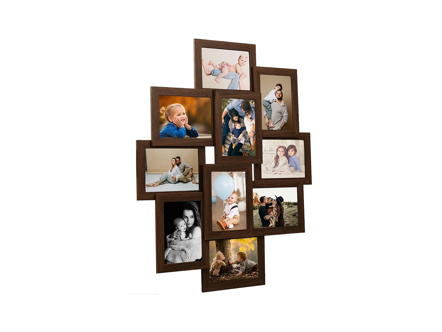 Fotolijst Collage 10x(10x15 cm) Donkerbruin MDF