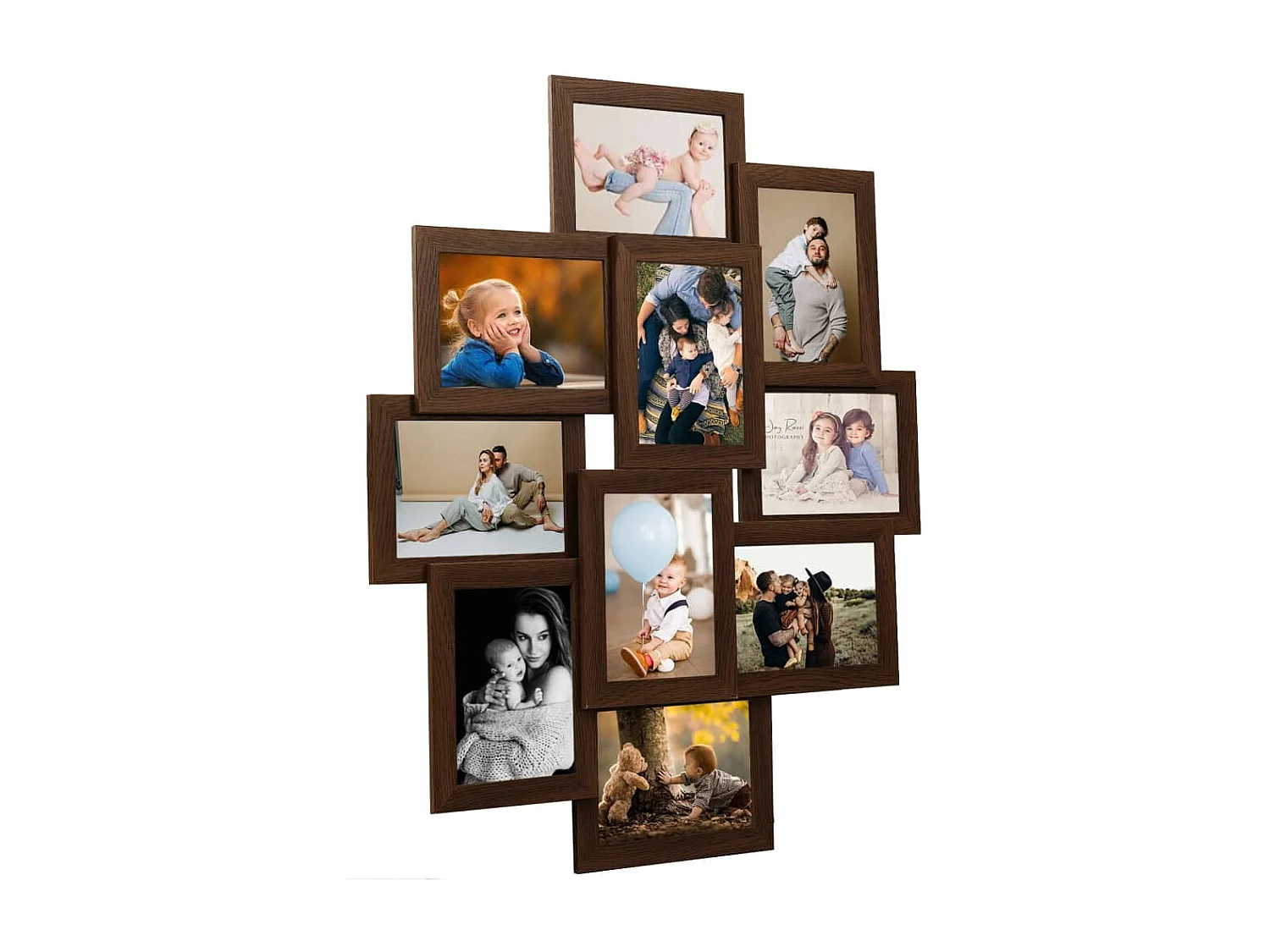 Cornice portafoto collage 10x(10x15 cm) marrone scuro MDF