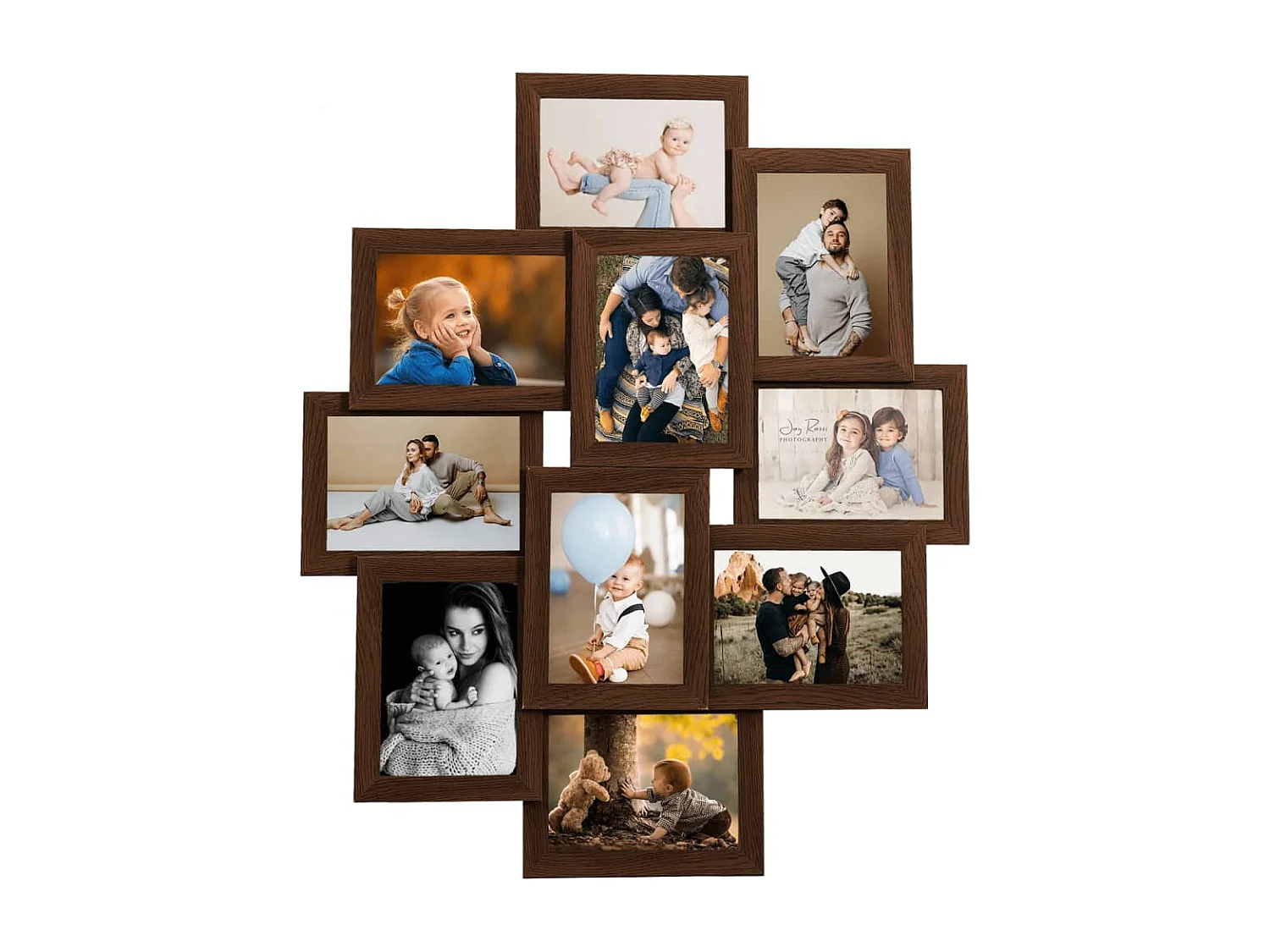 Cornice portafoto collage 10x(10x15 cm) marrone scuro MDF