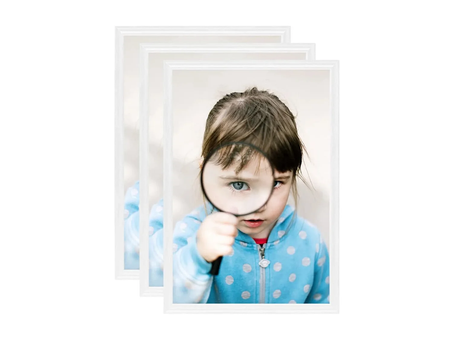 Collage de cadres photo 3 pcs de table Blanc 15x21 cm MDF