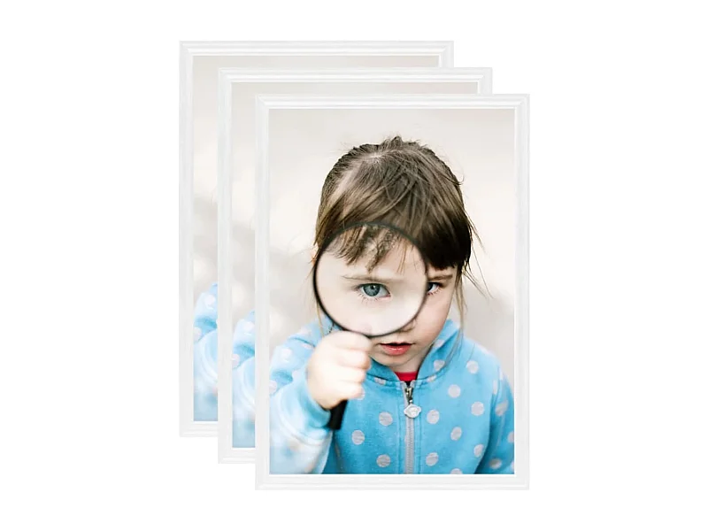 Collage de cadres photo 3 pcs de table Blanc 15x21 cm MDF