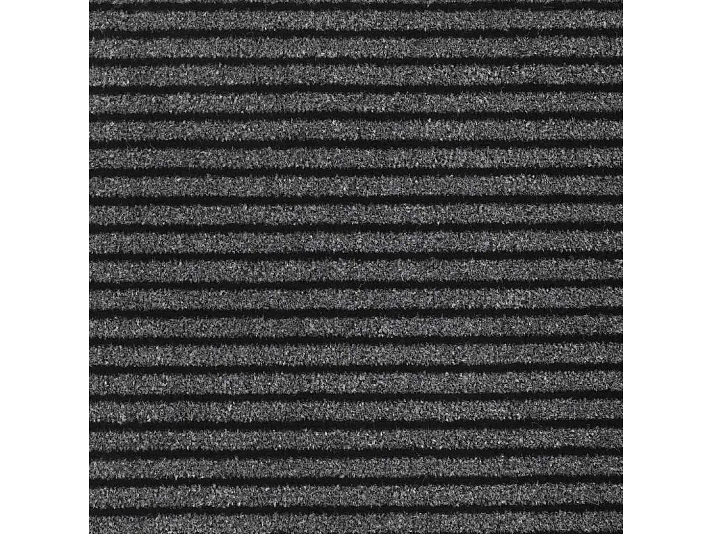 Paillasson noir et gris à rayures 90x120 cm