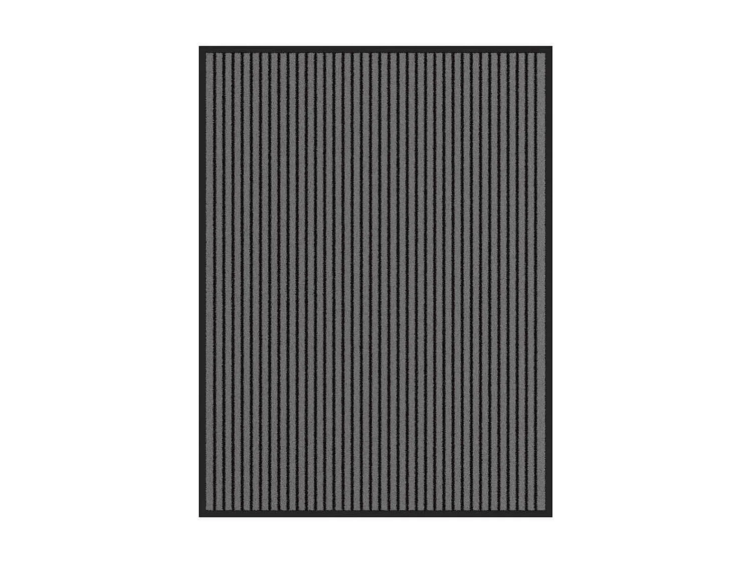 Paillasson noir et gris à rayures 90x120 cm
