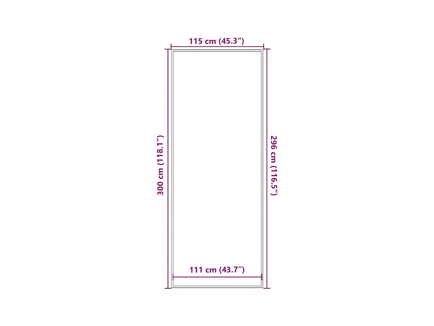 Paillasson noir 115x300 cm