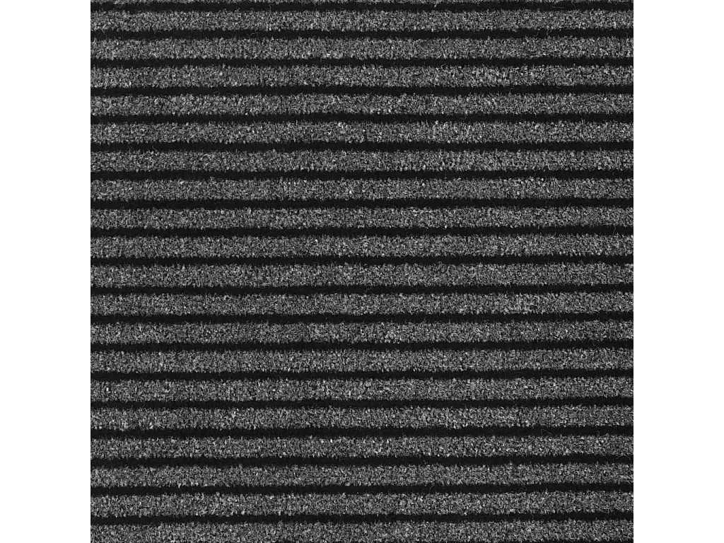 Paillasson noir et gris à rayures 115x400 cm