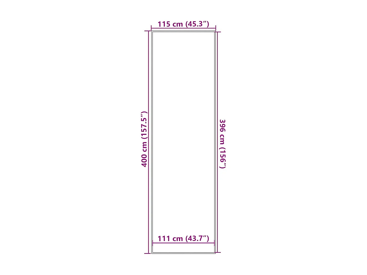 Paillasson noir et gris à rayures 115x400 cm