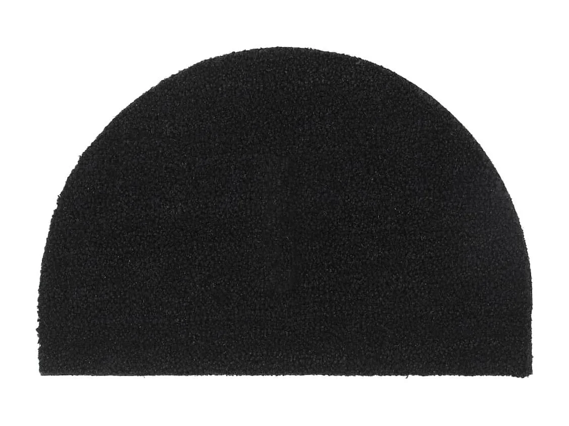 Zerbino nero semicircolare 40x60 cm in fibra di cocco tuftata