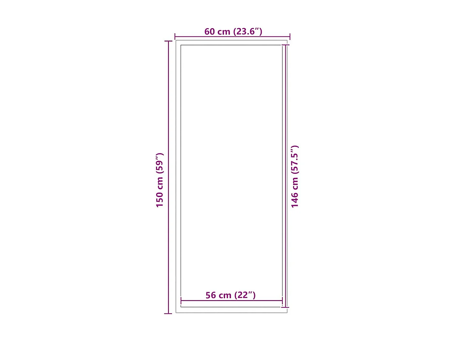 Schwarze Fußmatte 60x150 cm