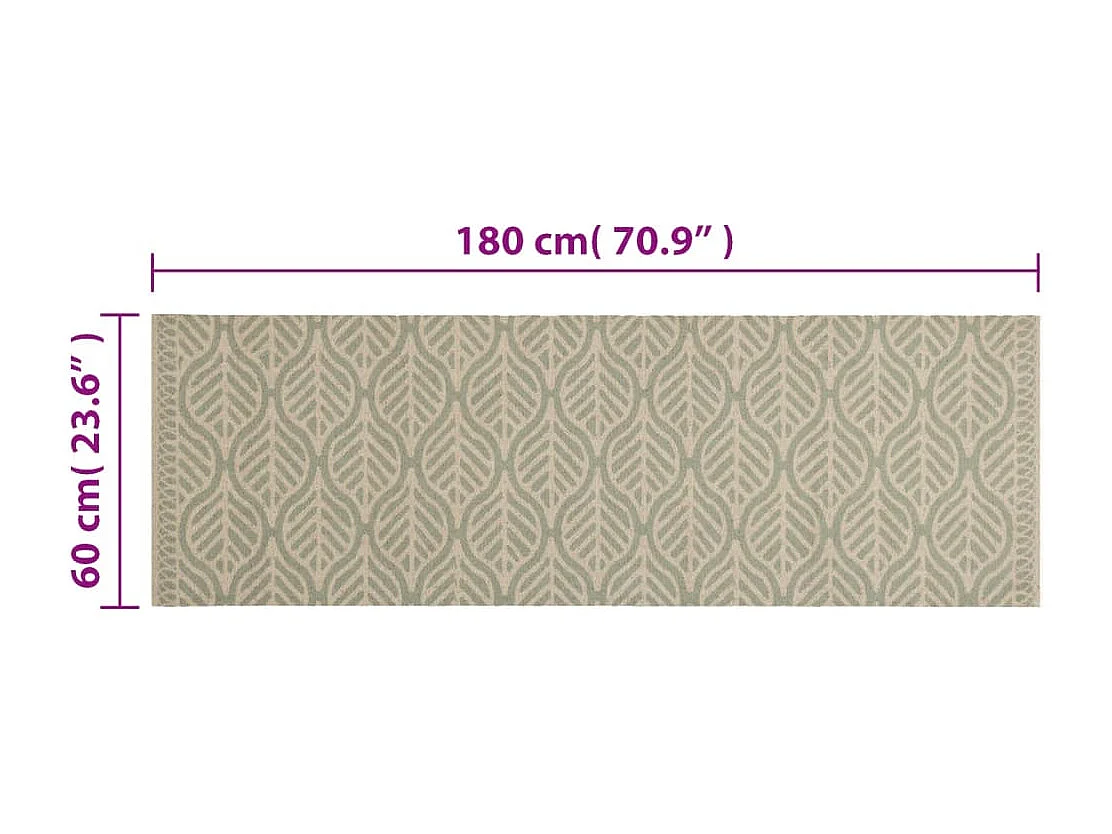 Waschbare Küchenmatte Blätterdruck 60x180 cm Samt