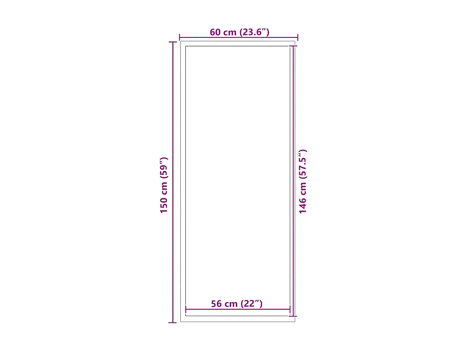 Antraciet deurmat 40x60 cm