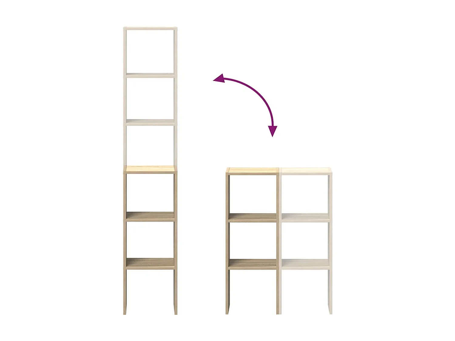 Bibliothèques 2 pcs empilable chêne sonoma bois d'ingénierie