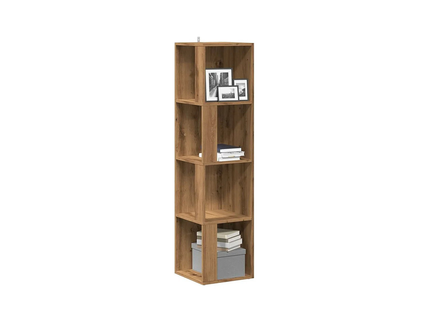Armoire d'angle chêne artisanal 33x33x132 cm bois d'ingénierie