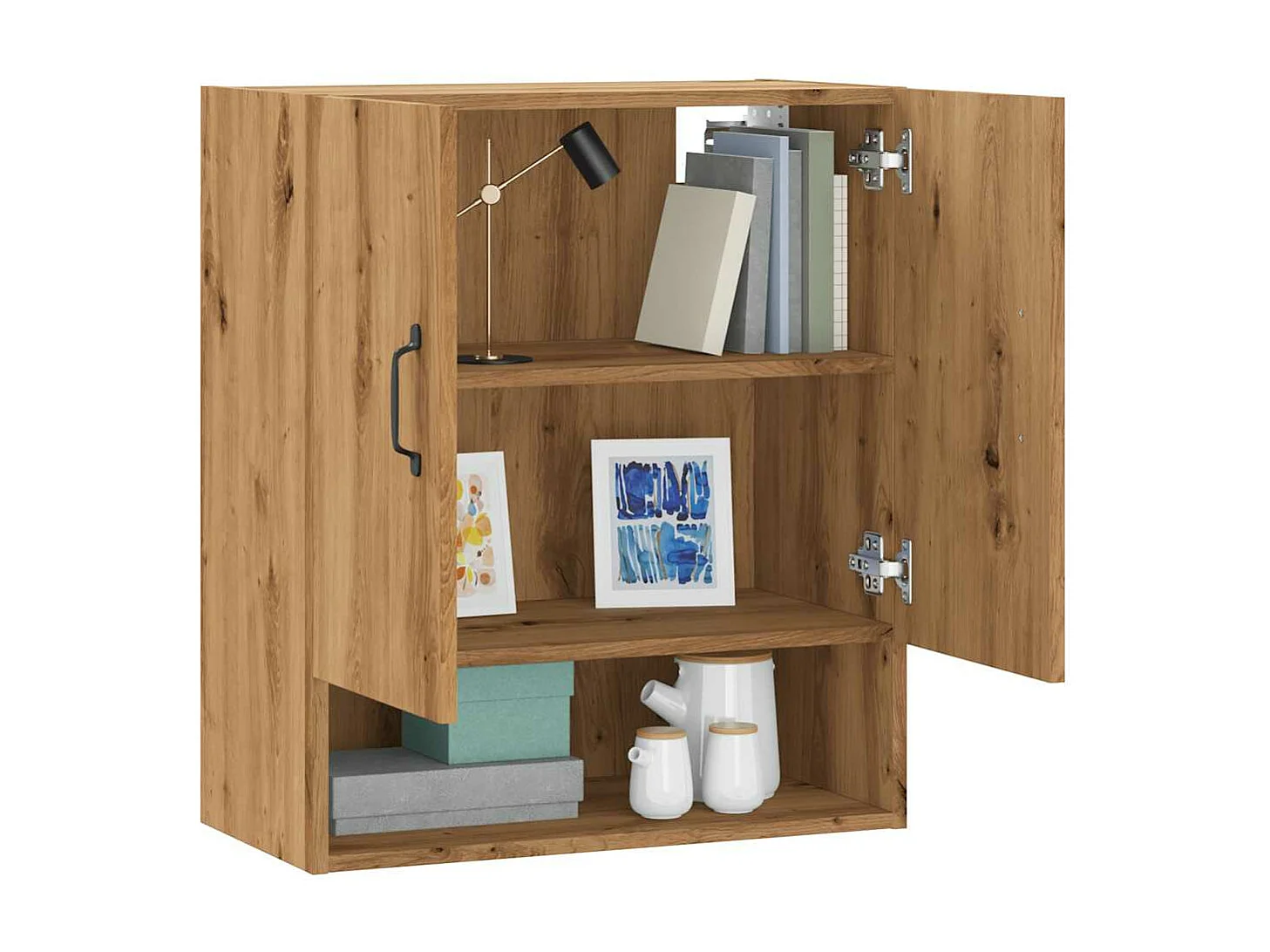 Armoire murale chêne artisanal 60x31x70 cm bois d'ingénierie