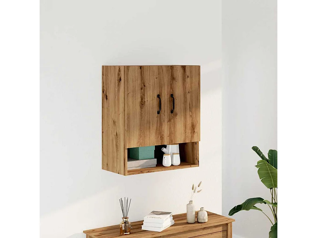 Armoire murale chêne artisanal 60x31x70 cm bois d'ingénierie