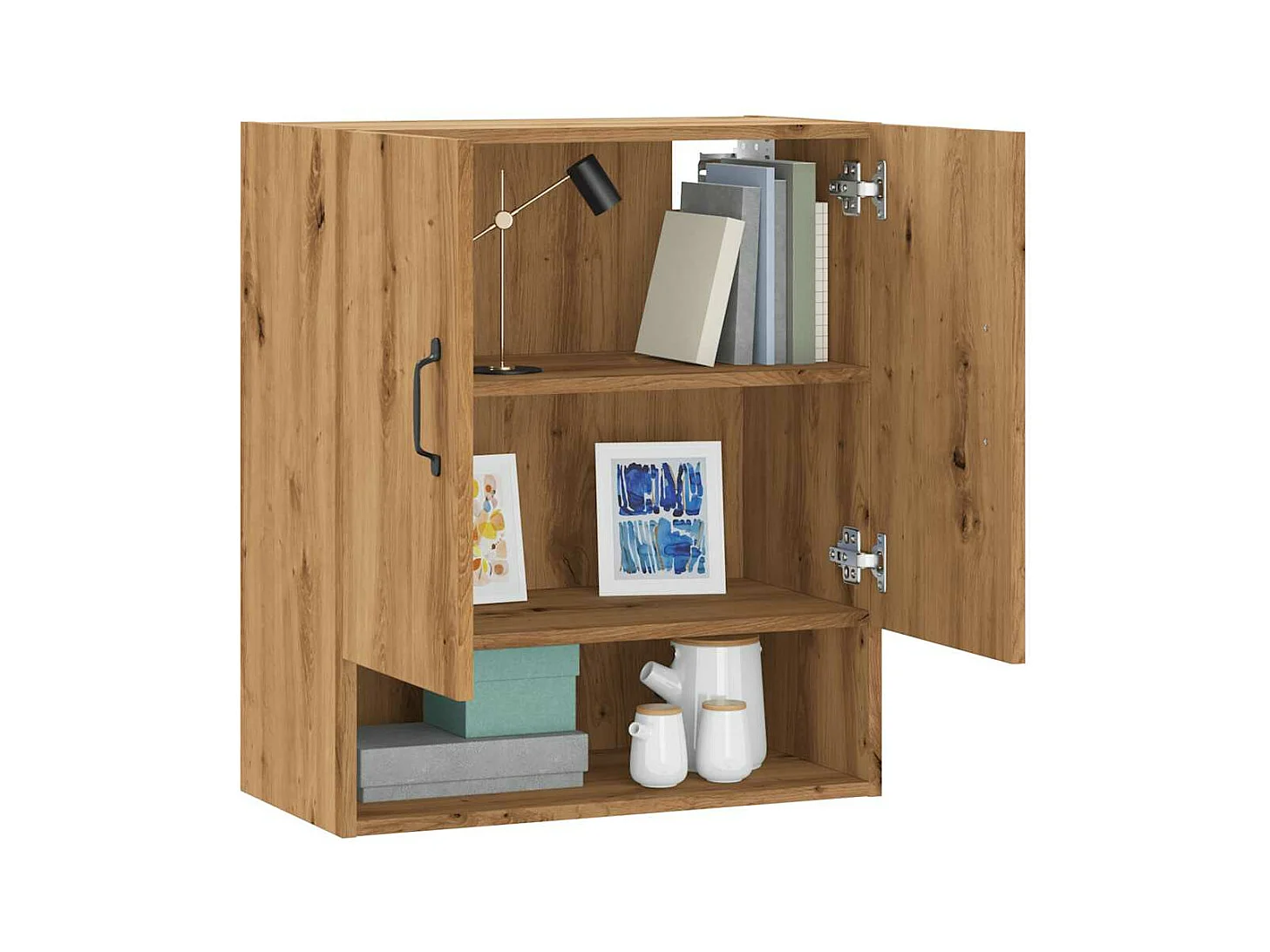 Armoire murale chêne artisanal 60x31x70 cm bois d'ingénierie