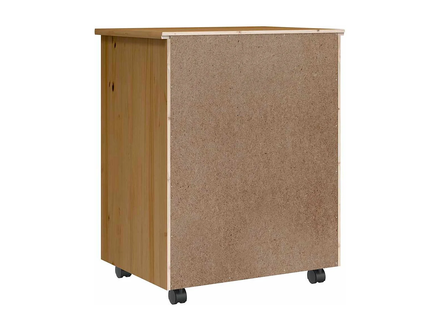 Armário com rodízios e gavetas MOSS madeira de pinho castanho mel