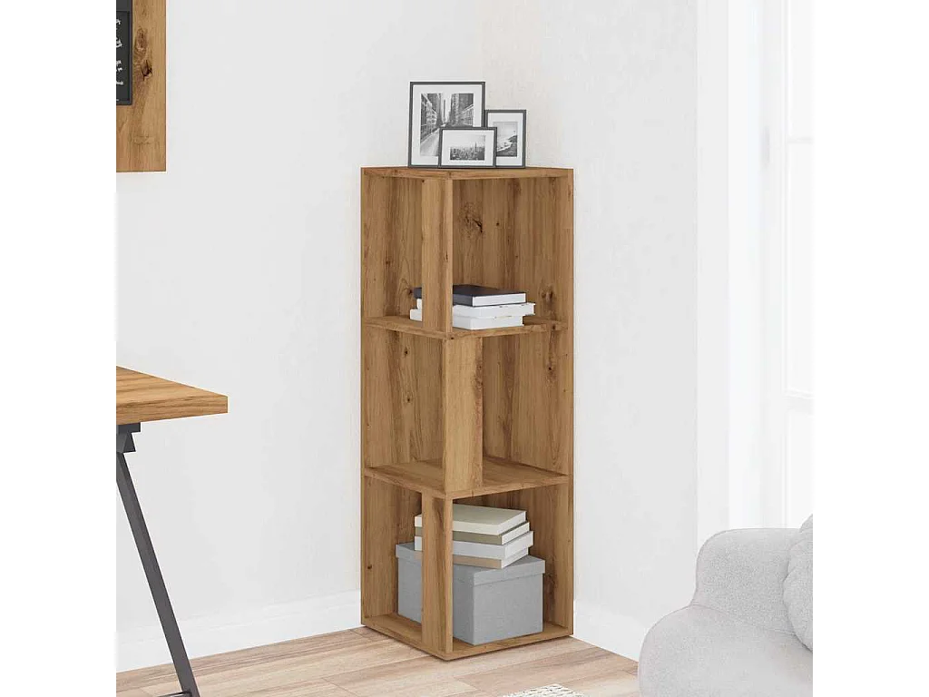 Mueble de esquina roble craft 33x33x100 cm madera de ingeniería