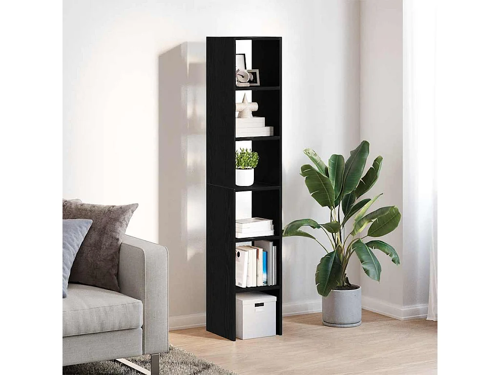 Bibliothèques 2 pcs empilable chêne noir bois d'ingénierie