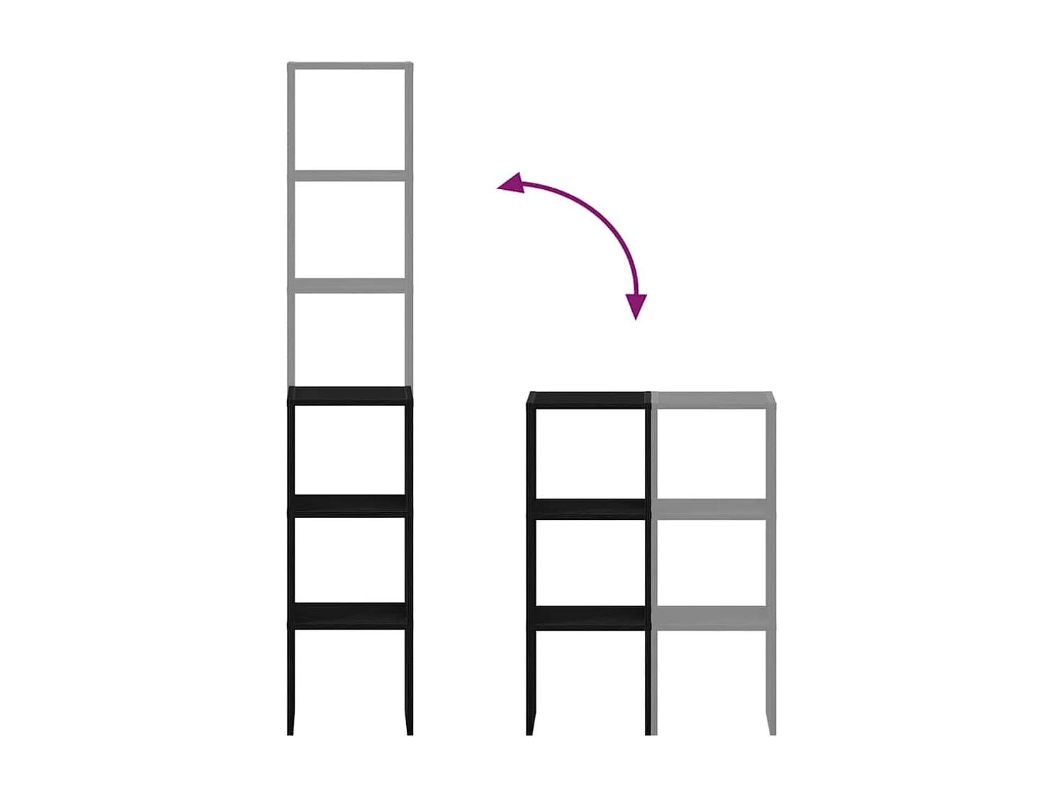 Bibliothèques 2 pcs empilable chêne noir bois d'ingénierie