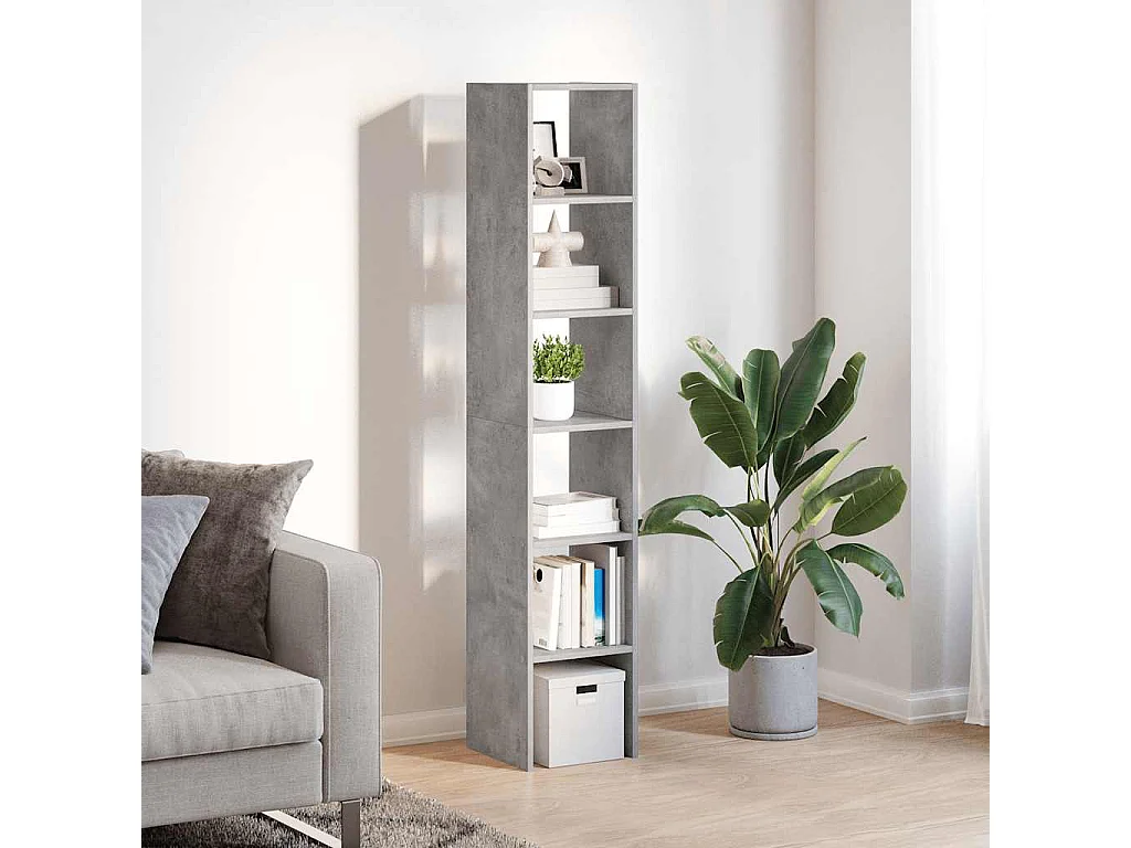 2 librerie impilabili in legno ingegnerizzato grigio cemento