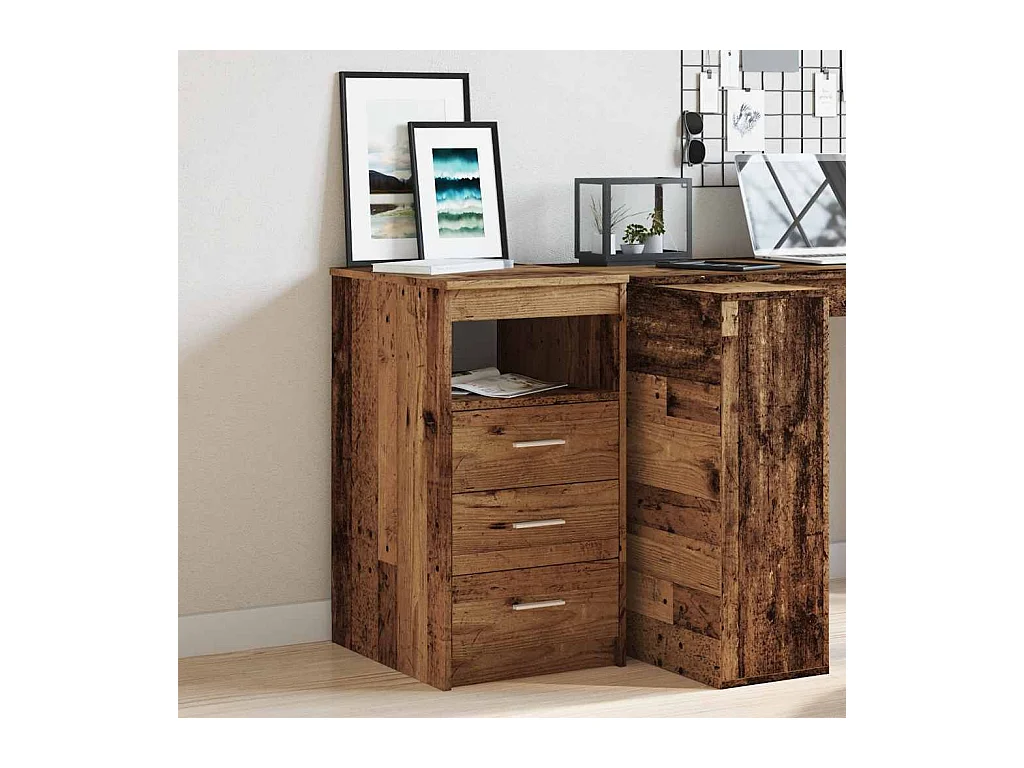 Armoire à tiroirs vieux bois 40x50x76 cm bois d'ingénierie