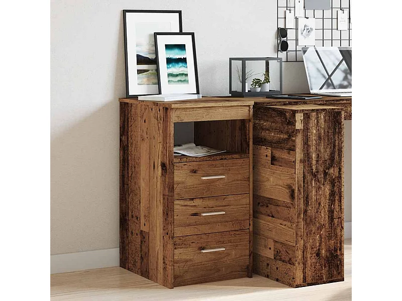 Armoire à tiroirs vieux bois 40x50x76 cm bois d'ingénierie