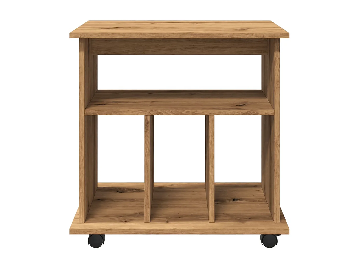 Armoire roulante chêne artisanal 60x45x60 cm bois d'ingénierie