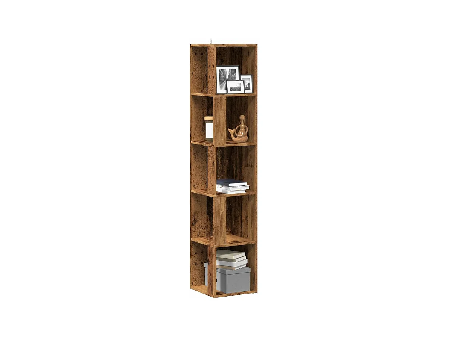 Armoire d'angle vieux bois 33x33x165 cm bois d'ingénierie