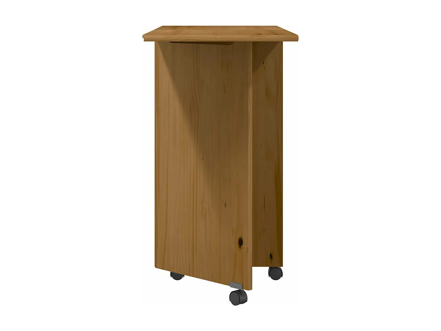 Armoire roulante avec bureau MOSS marron miel bois de pin