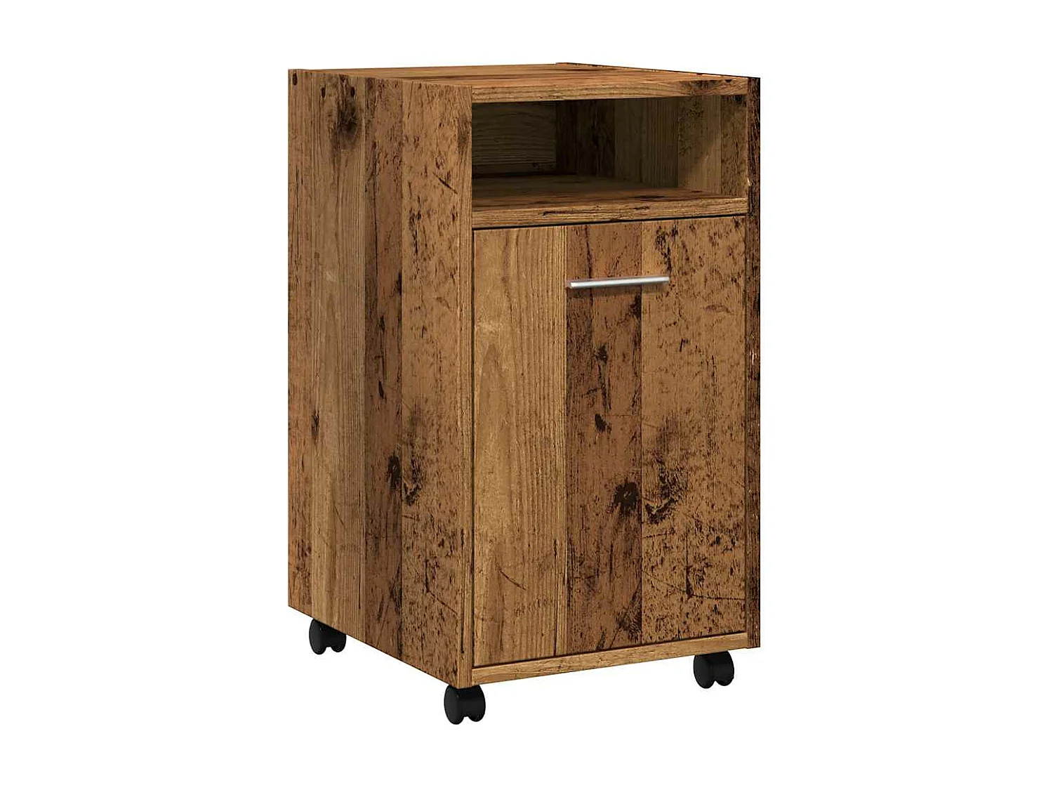 Armario con ruedas madera vieja 33x38x60 cm madera contrachapada