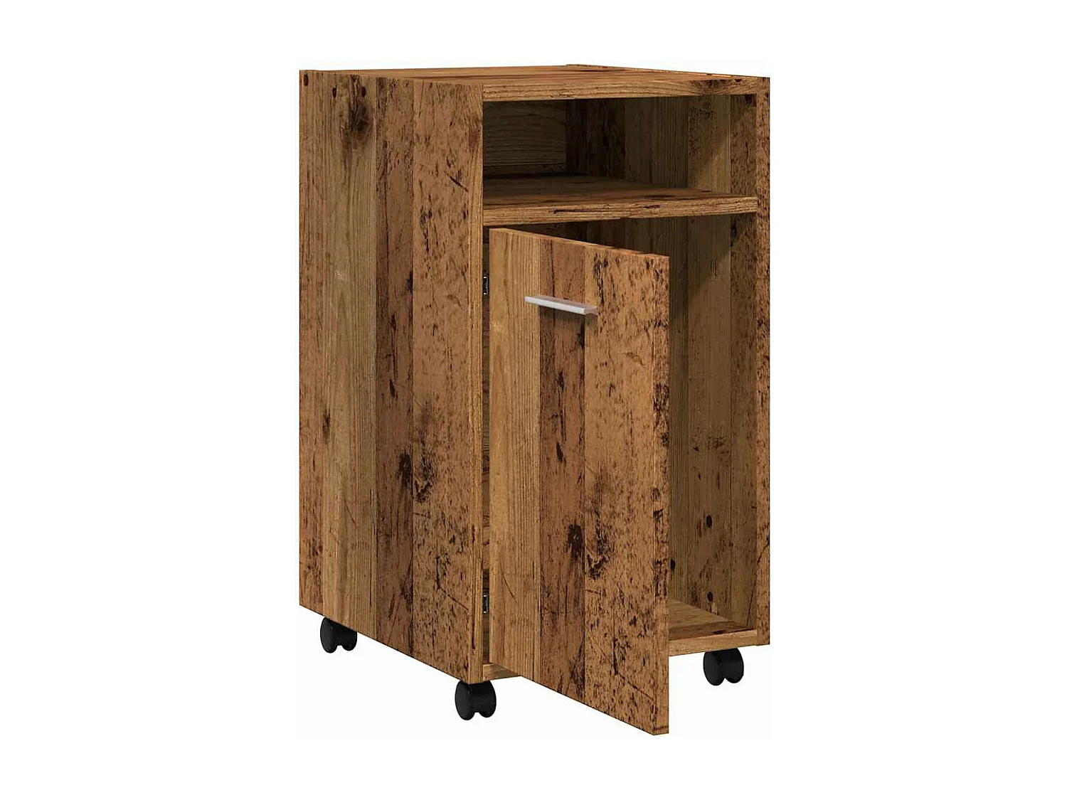 Armario con ruedas madera vieja 33x38x60 cm madera contrachapada