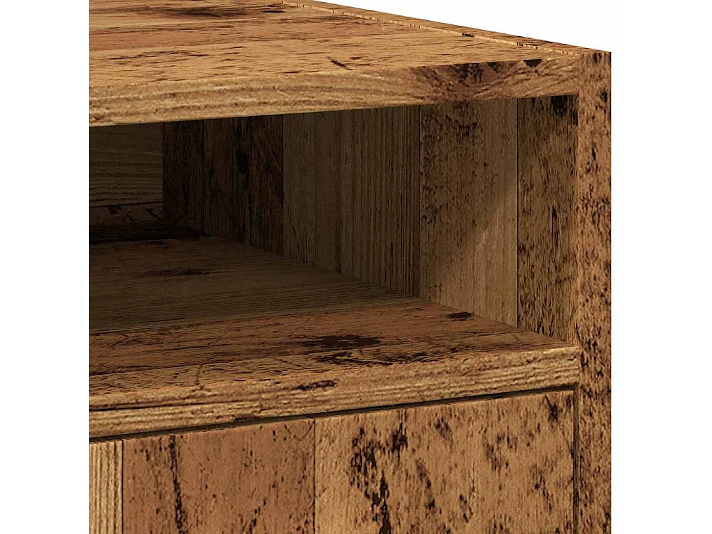 Armoire avec roues vieux bois 33x38x60 cm bois d'ingénierie