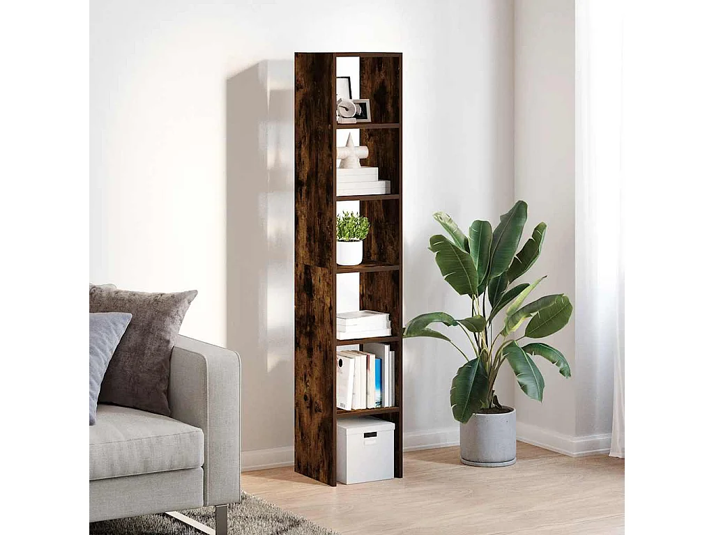 Bibliothèques 2 pcs empilable chêne fumé bois d'ingénierie