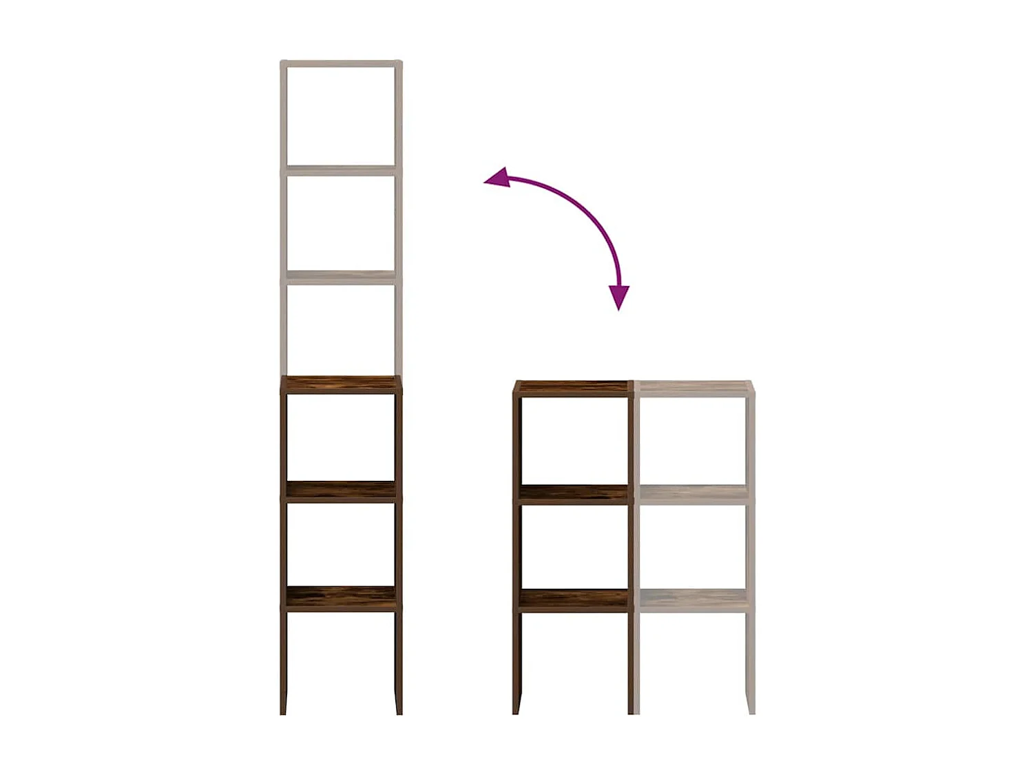 Bibliothèques 2 pcs empilable chêne fumé bois d'ingénierie