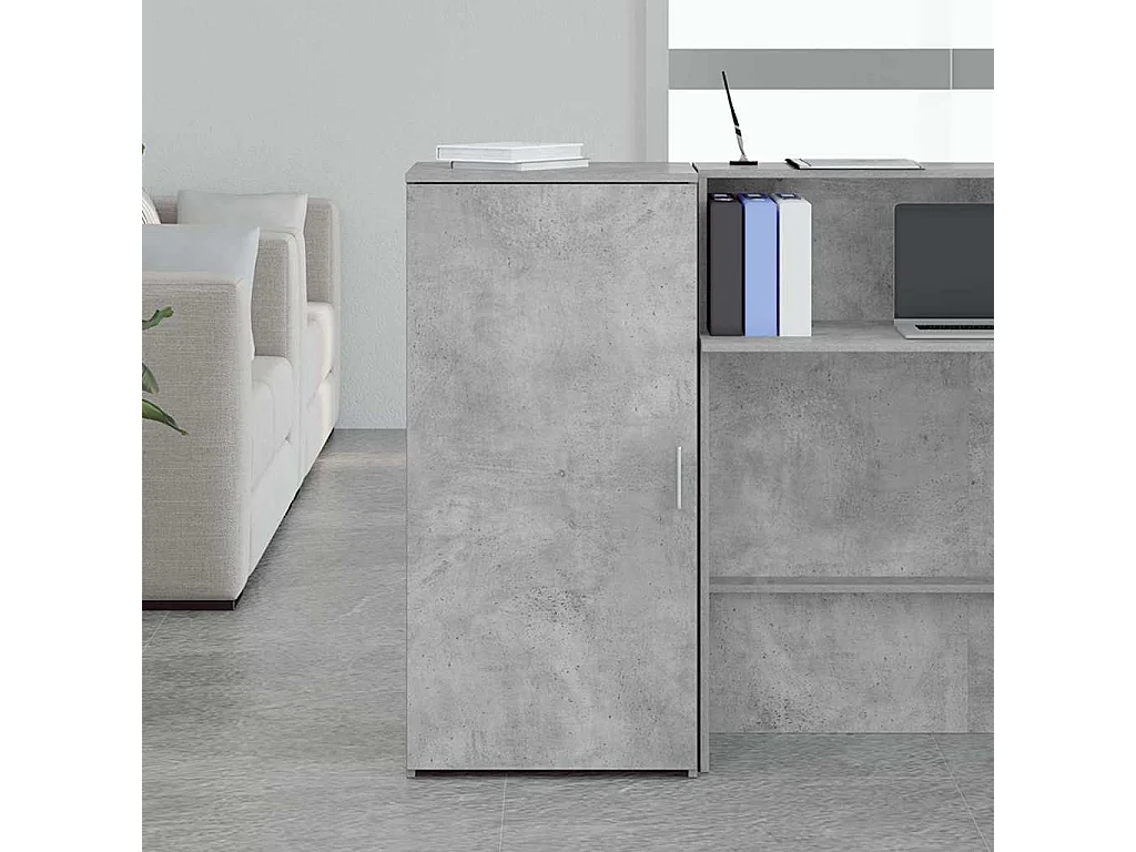 Armoire de rangement gris béton 50x45x103,5cm bois d'ingénierie