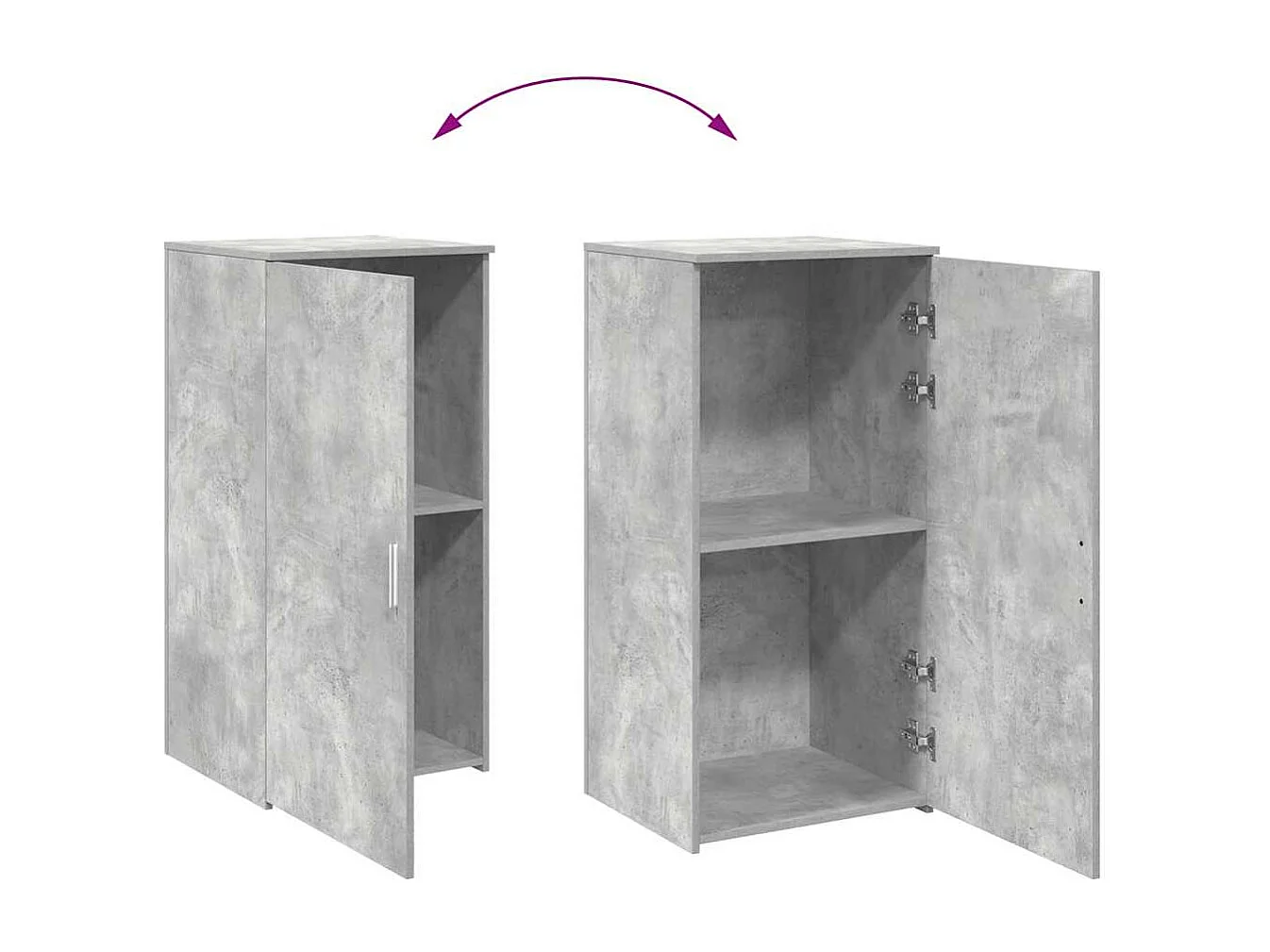 Armoire de rangement gris béton 50x45x103,5cm bois d'ingénierie