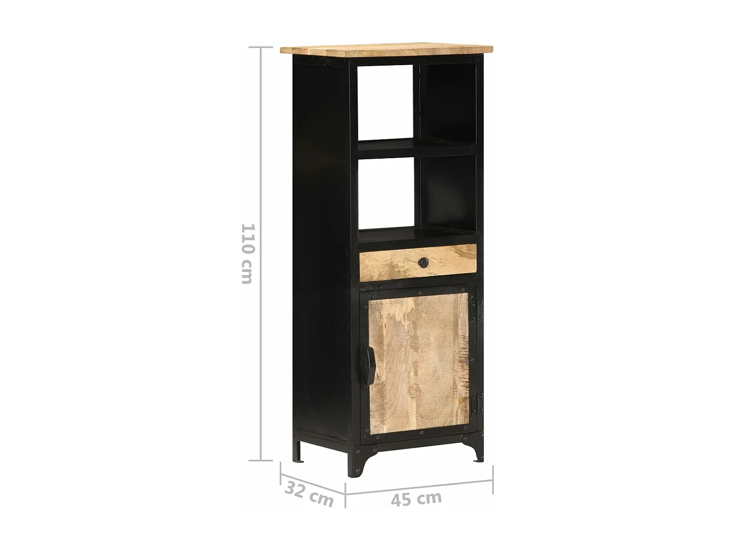 Buffet 45x32x110 cm Bois de manguier solide