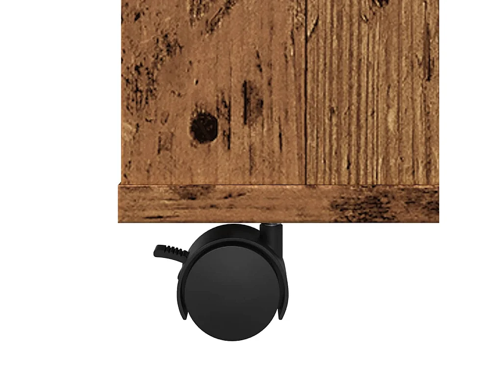 Mobiletto in legno vecchio con ruote 60x35x75 cm in legno ingegnerizzato