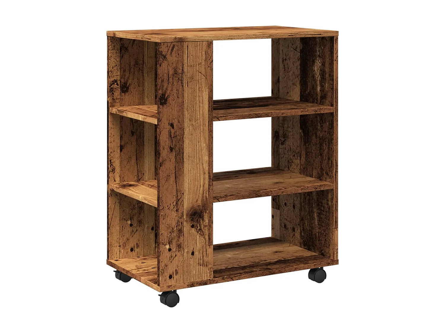 Armoire à roulettes vieux bois 60x35x75 cm bois d'ingénierie