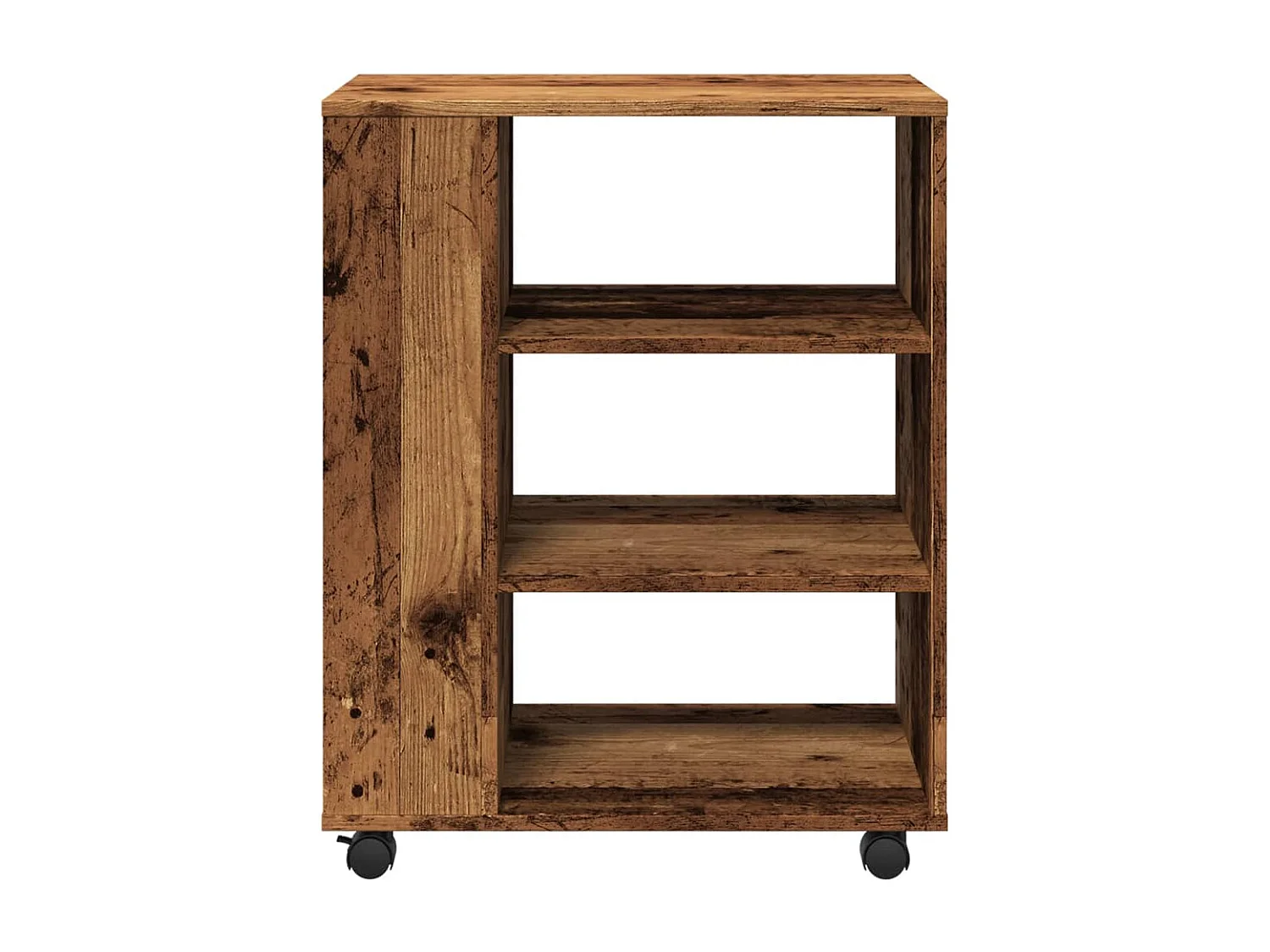 Armoire à roulettes vieux bois 60x35x75 cm bois d'ingénierie