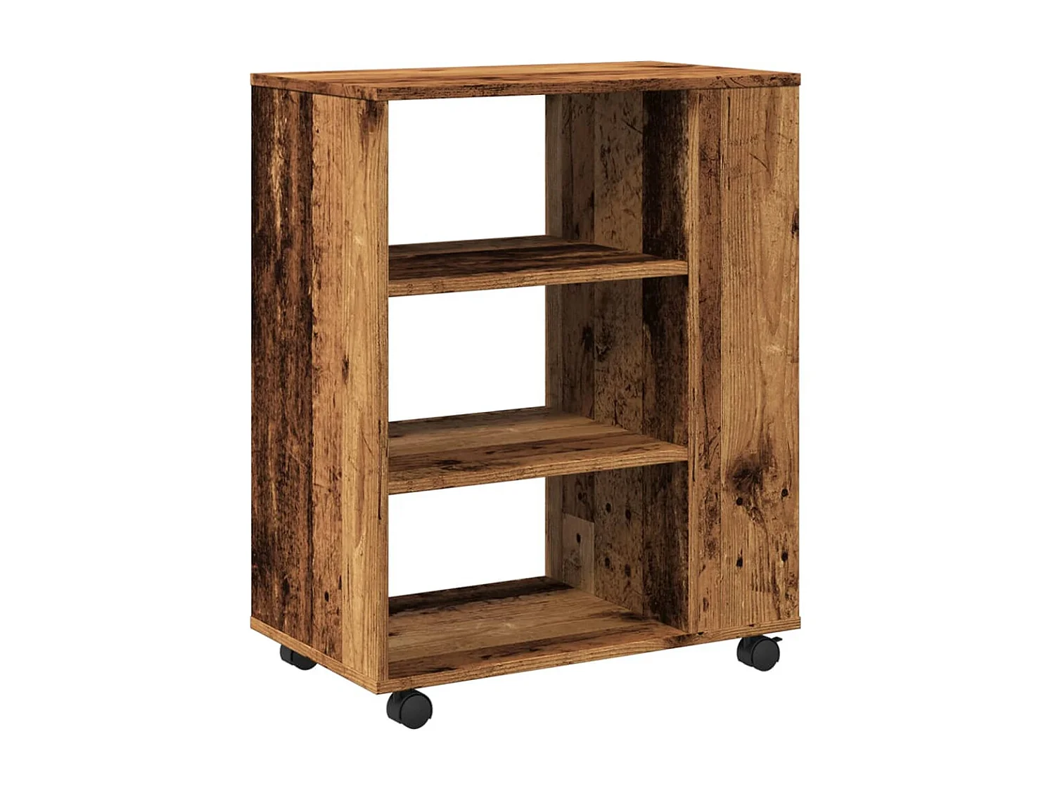 Armoire à roulettes vieux bois 60x35x75 cm bois d'ingénierie