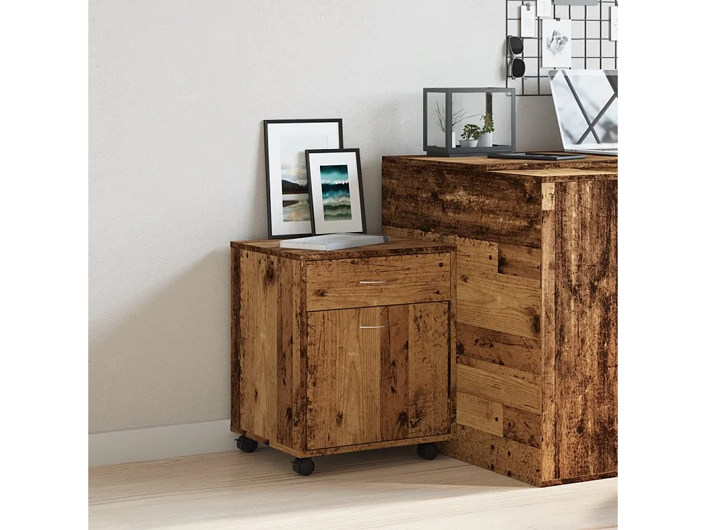 Armario rodante de madera antiguo 45x38x54 cm madera contrachapada