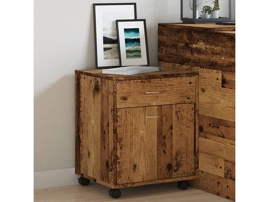 Armario rodante de madera antiguo 45x38x54 cm madera contrachapada