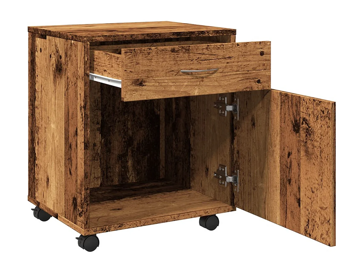 Armario rodante de madera antiguo 45x38x54 cm madera contrachapada